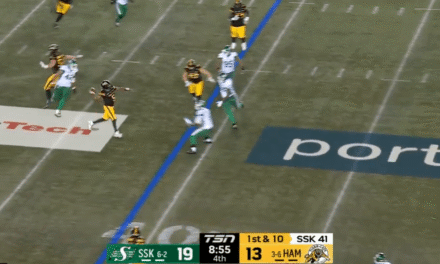 Watch: Hamilton Tiger-Cats QB Tre Ford throws unreal 41-yard TD pass against Saskatchewan